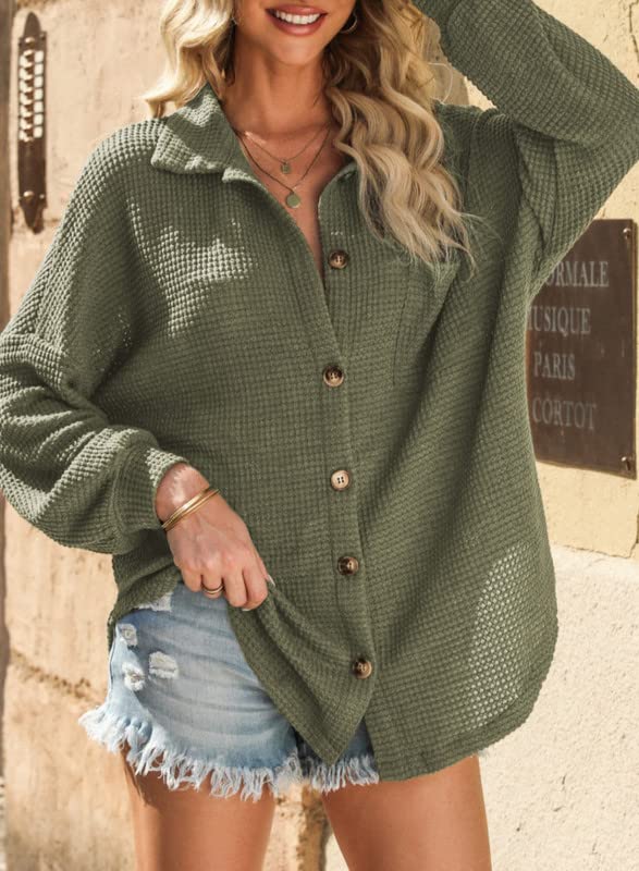 Women's Casual Waffle Knit Shacket (Buy 2 Free Shipping)
