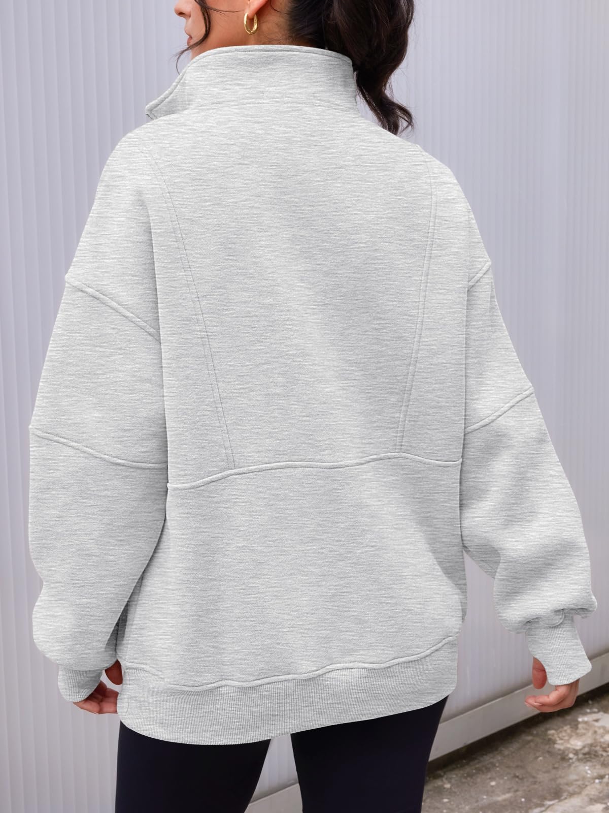NEW Women's Half Zip Oversized Sweatshirts with Pockerts