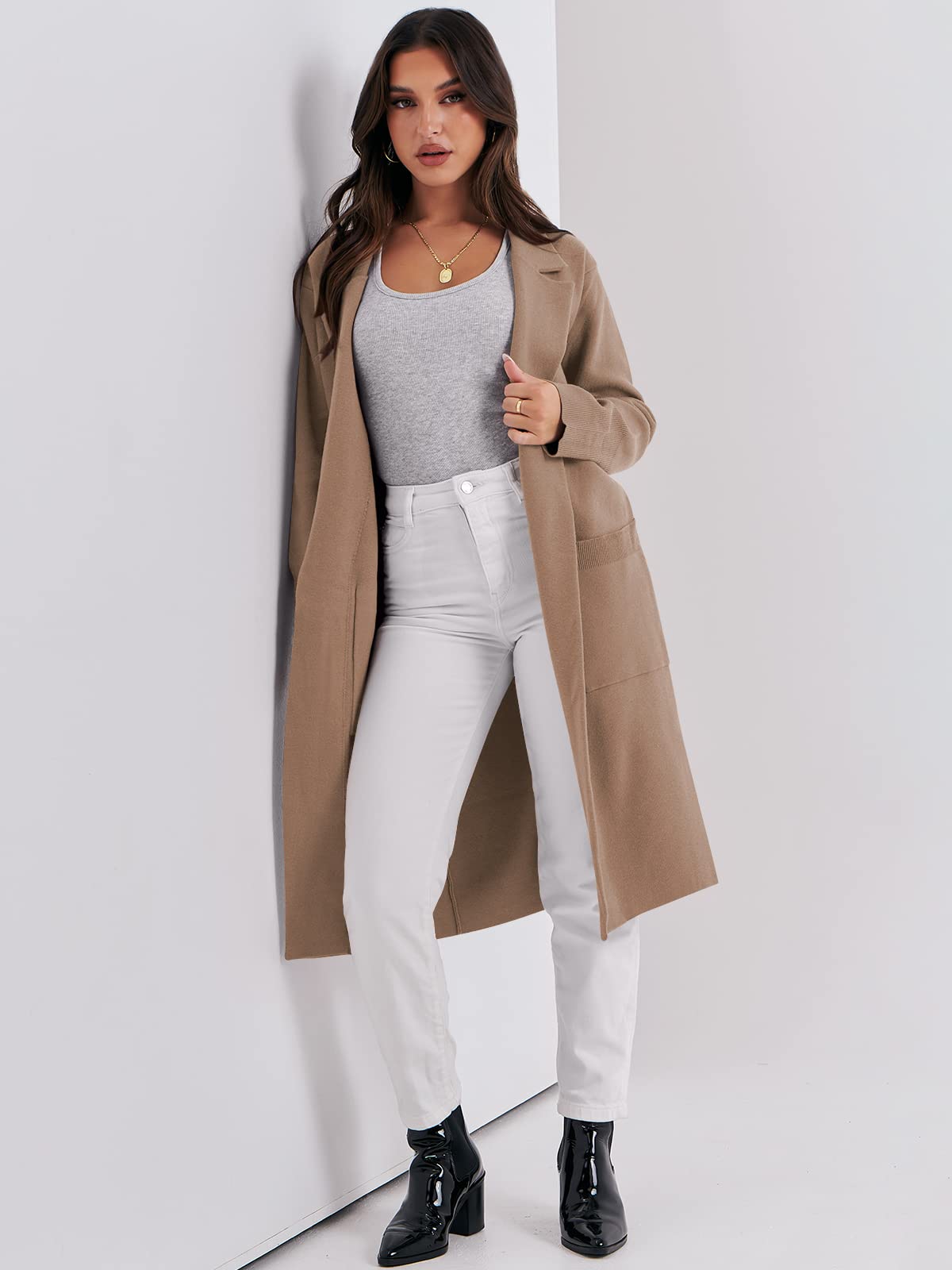 Women Oversized Open Front Coat Outwear