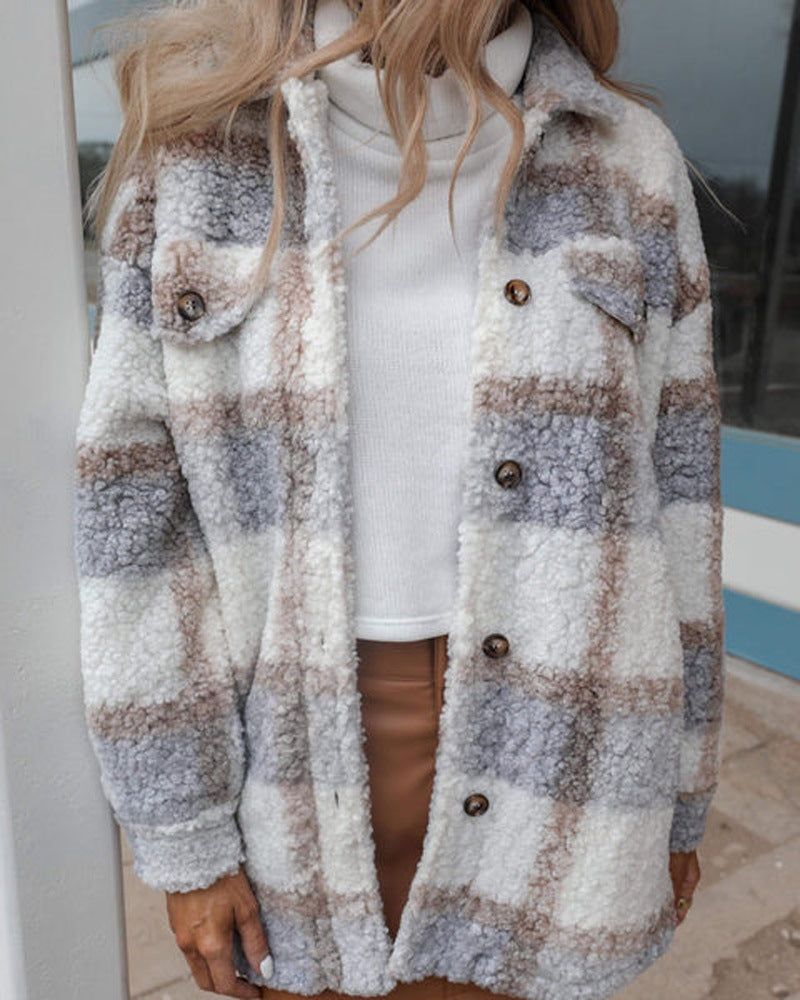 Polar Fleece Plaid Jacket