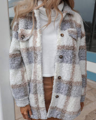 Polar Fleece Plaid Jacket