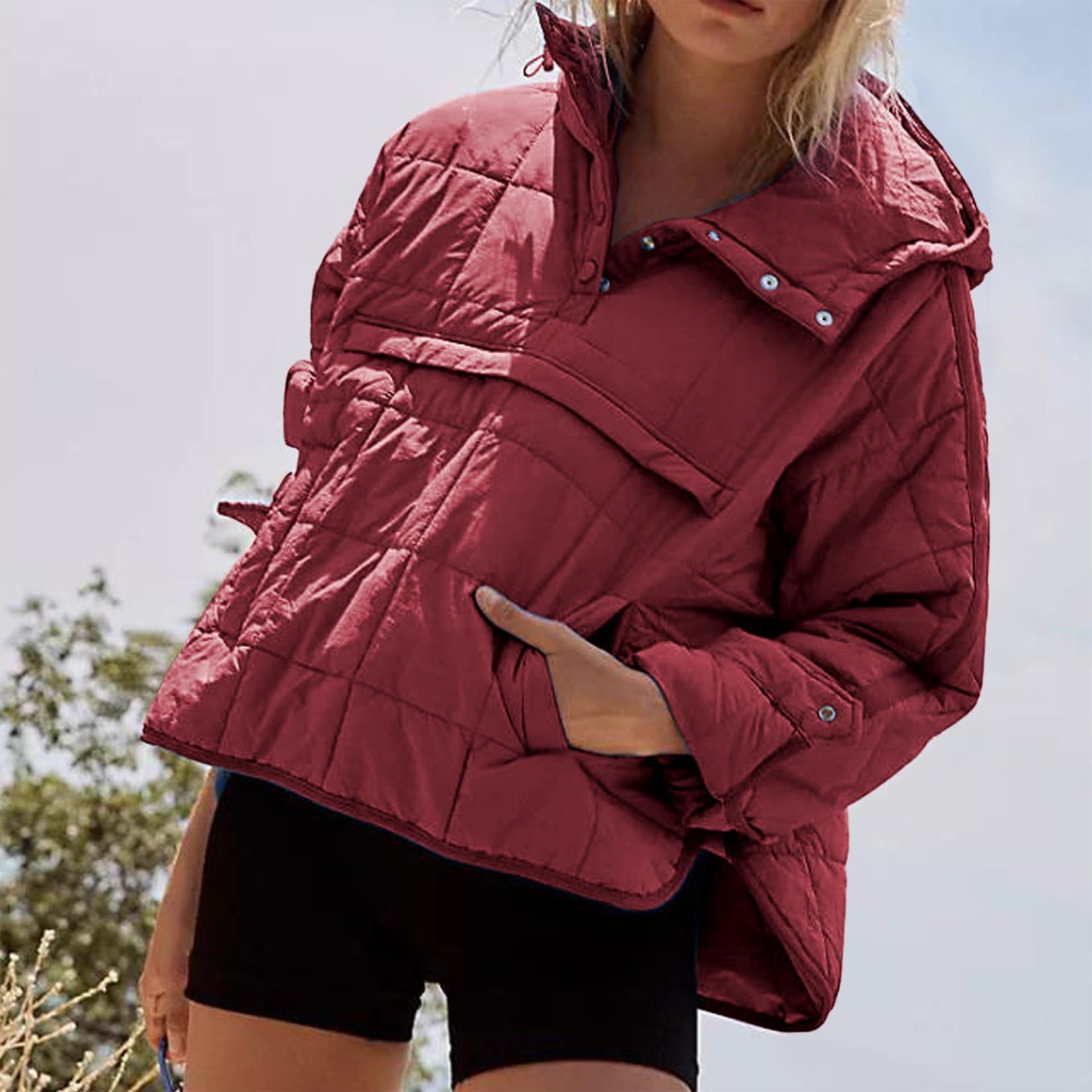 Women's Quilted Lightweight Hooded Puffer Jacket