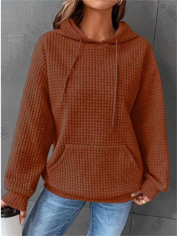 Women's Casual Waffle Hoodie Sweatshirt