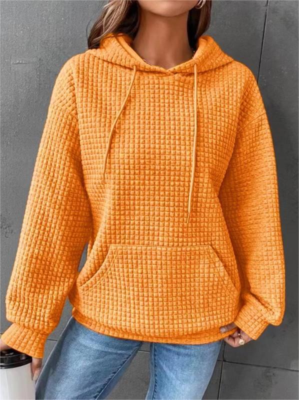 Women's Casual Waffle Hoodie Sweatshirt