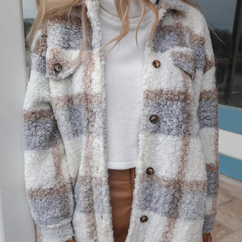 Polar Fleece Plaid Jacket