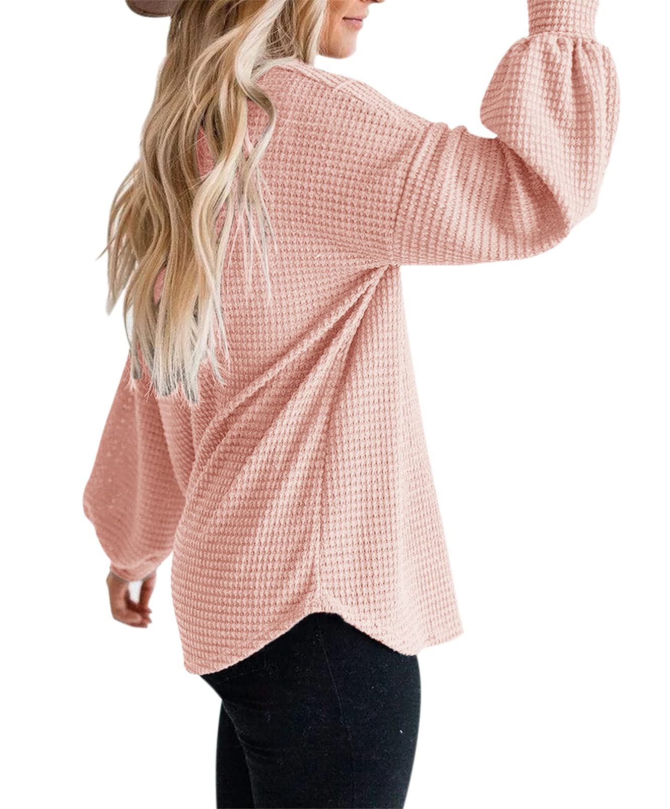 Fall Full Cozy Waffle Pullover