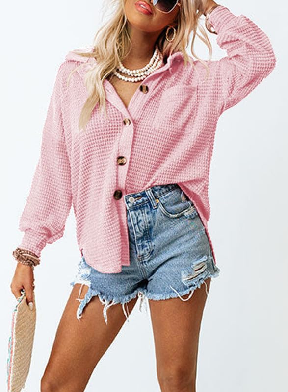 Women's Casual Waffle Knit Shacket (Buy 2 Free Shipping)