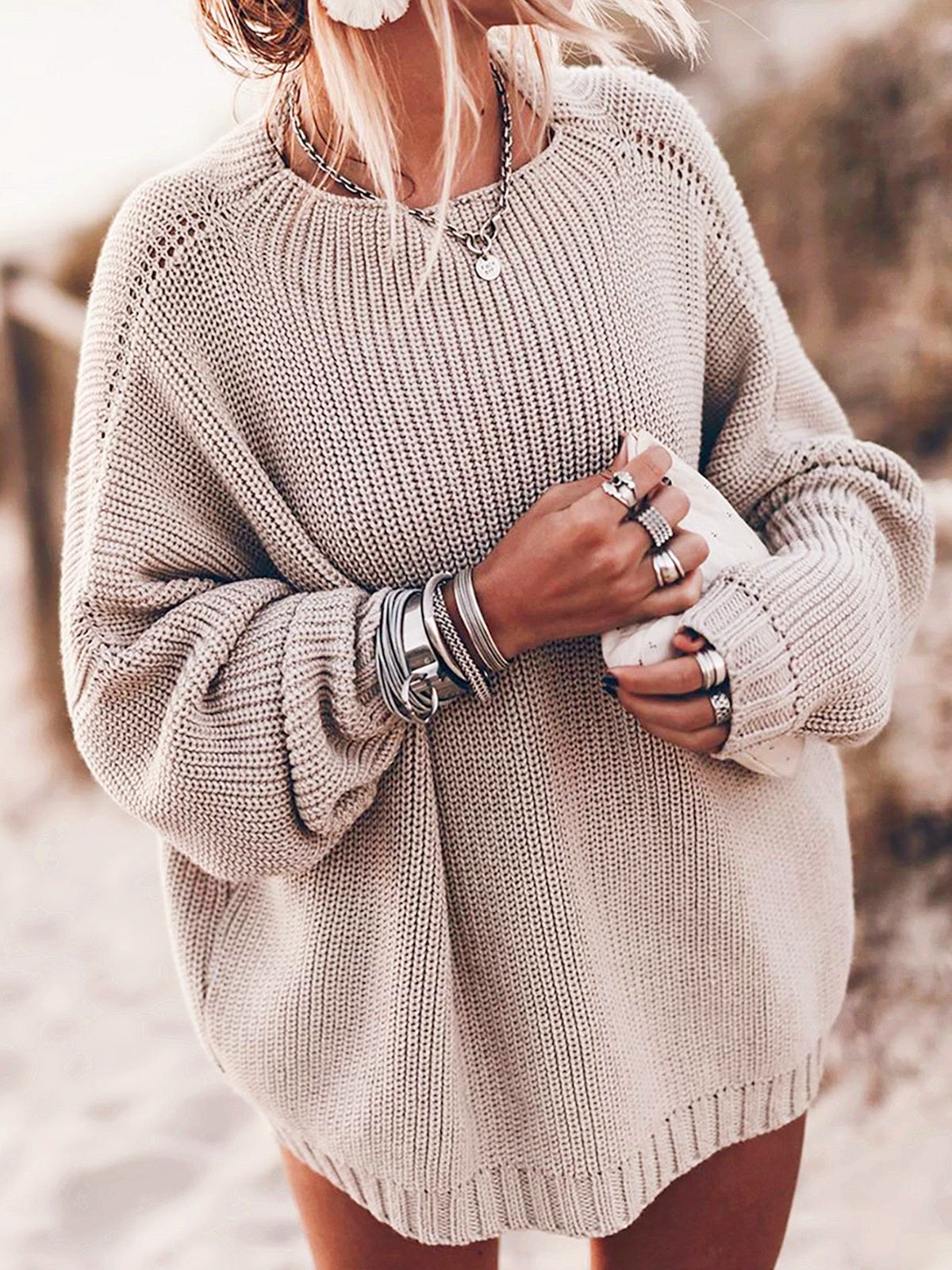 Women's Oversized  Knit Sweaters Pullover