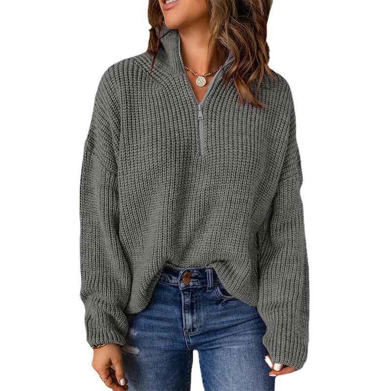 2023 Chunky Knit Sweaters 1/4 Zip Polo V Neck Casual Pullover -Buy 2 Free Shipping
