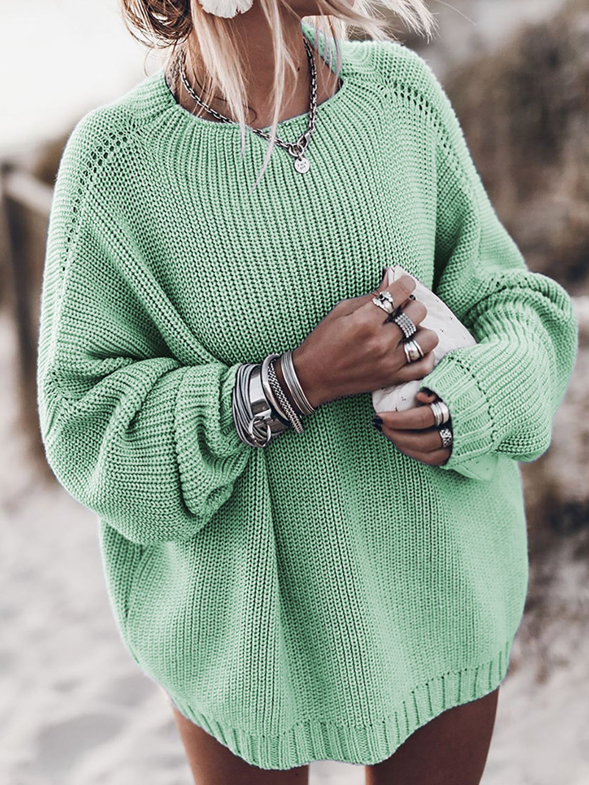 Women's Oversized  Knit Sweaters Pullover