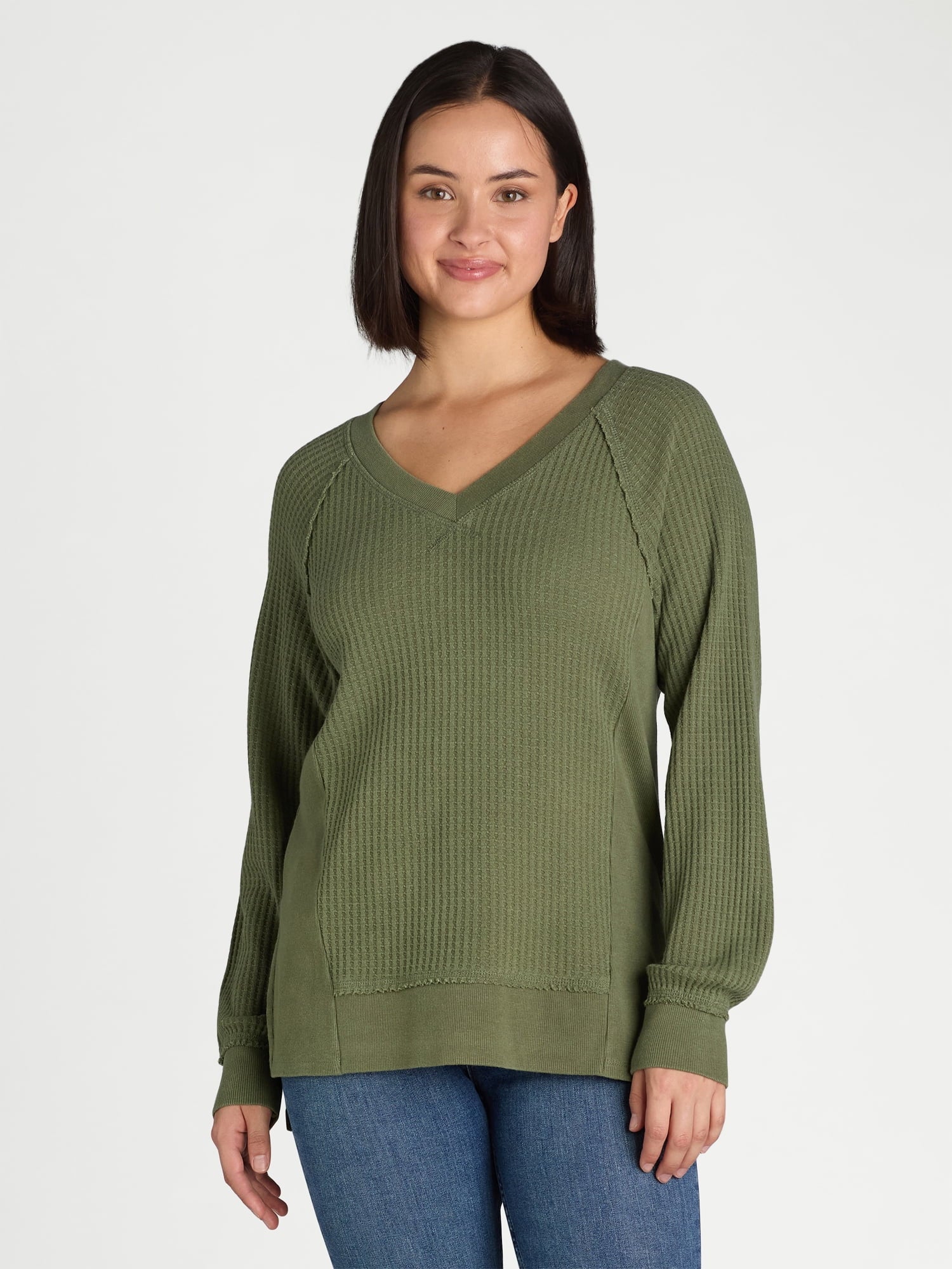 Women's Waffle Knit Sweatshirt