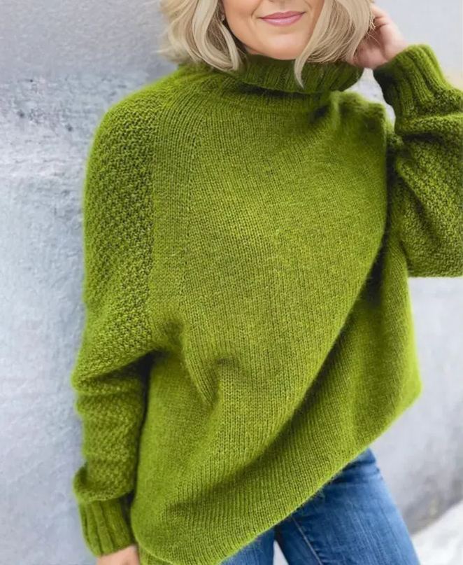 Woman's Oversized Knit Turtleneck Warm Soft Sweater