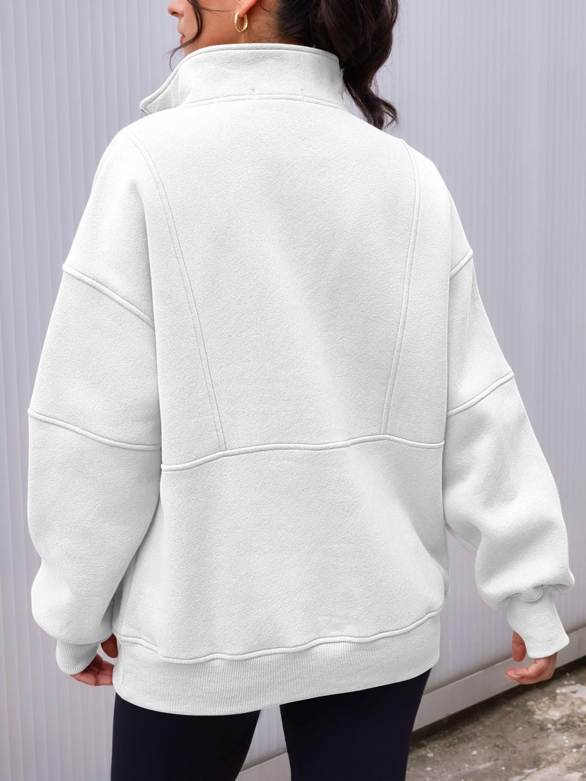 NEW Women's Half Zip Oversized Sweatshirts with Pockerts