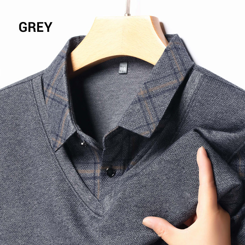 🎉Black Friday - Early Bird Price🎁Men's Faux Two-Piece Long Sleeve Top