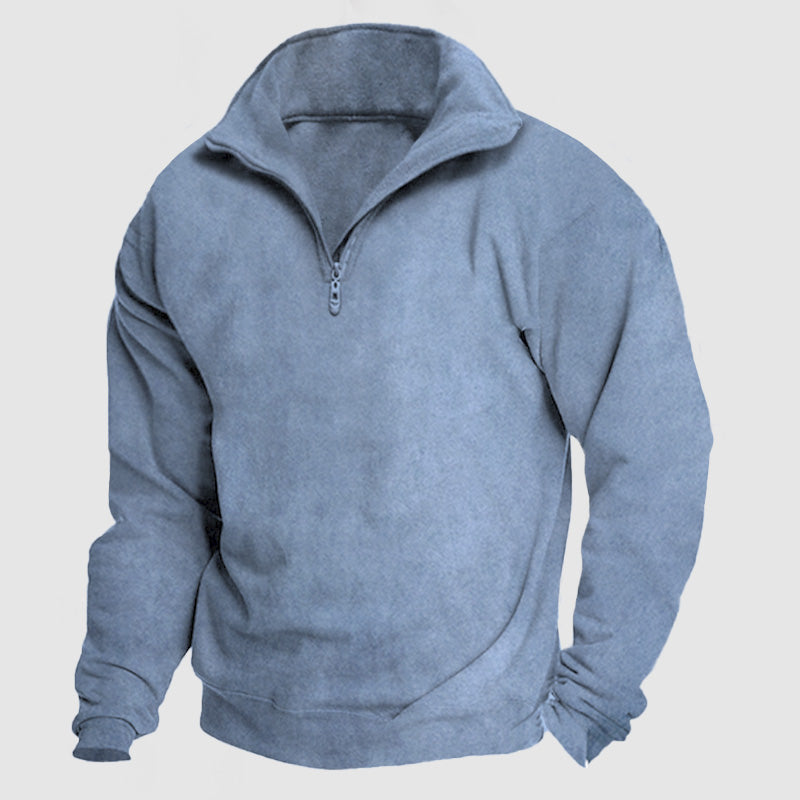 Men's Casual Loose Zipper Suede Pullover Shirt ( NEW )