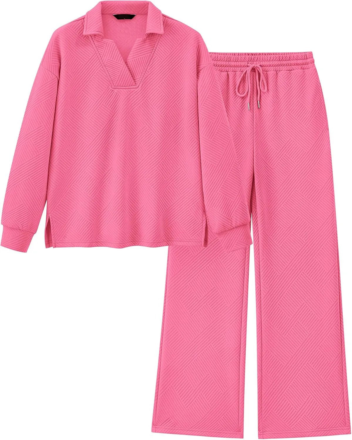 ✨Women 2 Piece Outfit Lapel V Neck Lounge Sets Pockets