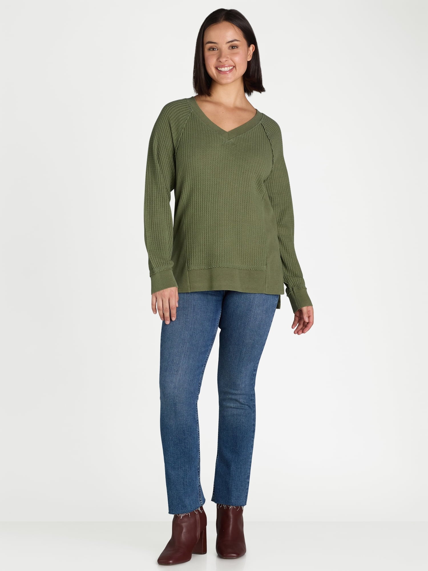 Women's Waffle Knit Sweatshirt