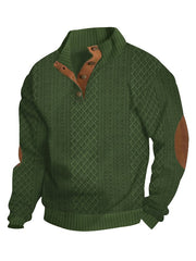 Men's Comfy Outdoor Casual Stand Button Long Sleeve Sweater