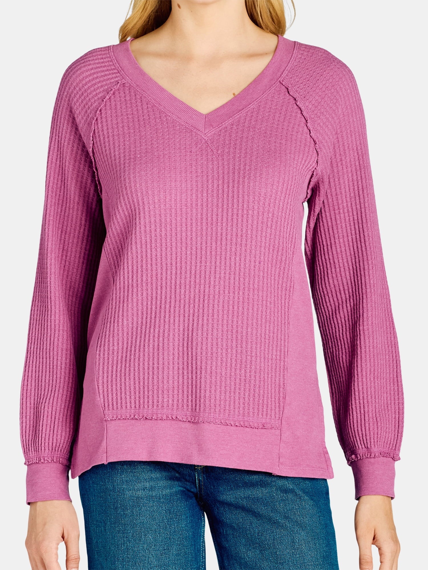 Women's Waffle Knit Sweatshirt