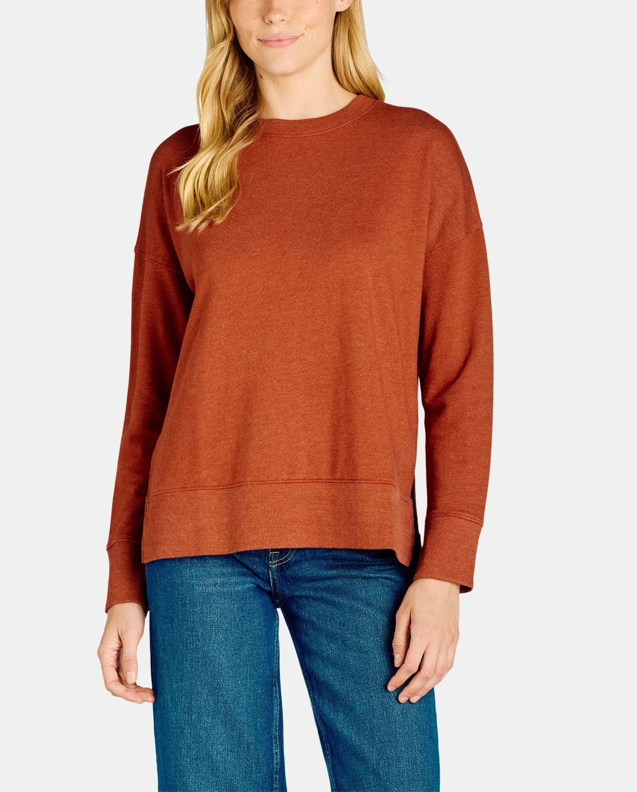 Women's High Low Hem Side Slit Pullover Sweatshirt (Buy 2 Free Shipping)