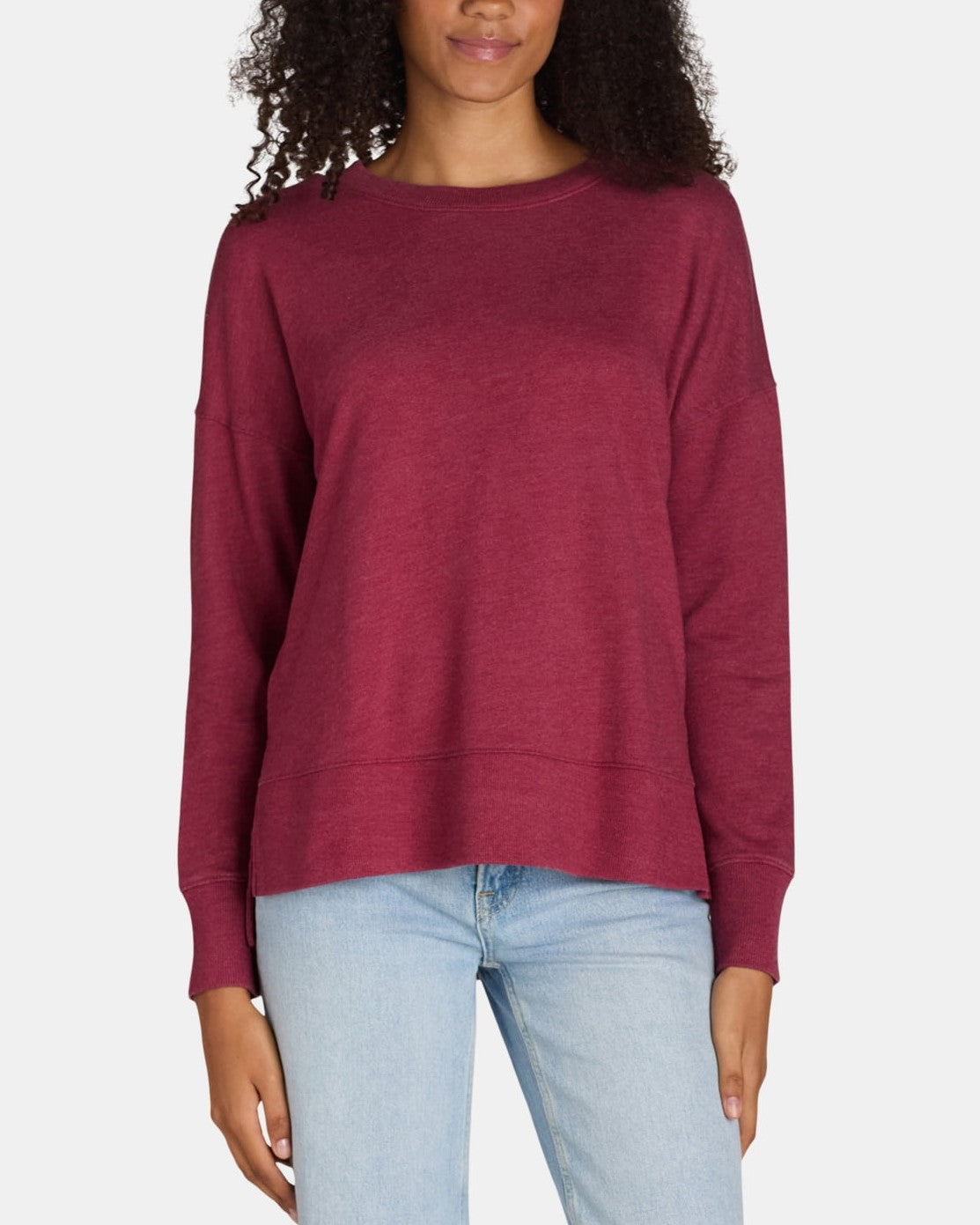 Women's High Low Hem Side Slit Pullover Sweatshirt (Buy 2 Free Shipping)