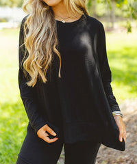 BRUSHED KNIT LONG SLEEVE TOP AND PANT SET