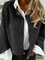 Women's Fall and Winter Loose Short Cashmere Long-sleeved Jacket