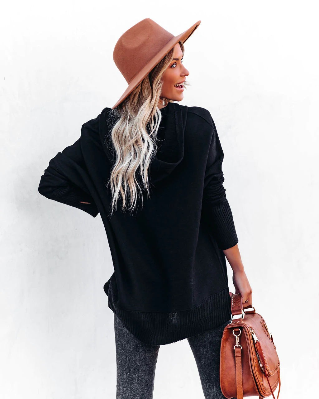 Oversized Pullover Sweatshirt with Pockets—Buy 2 Free Shipping