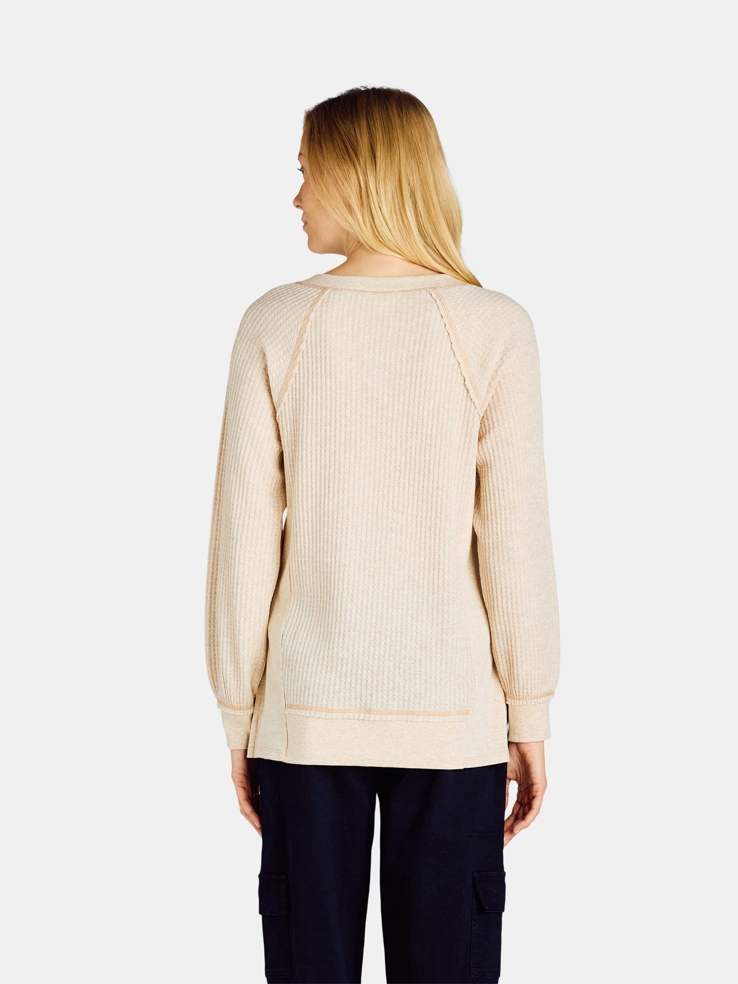 Women's Waffle Knit Sweatshirt