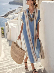 Women'S Loose Striped Print Dress