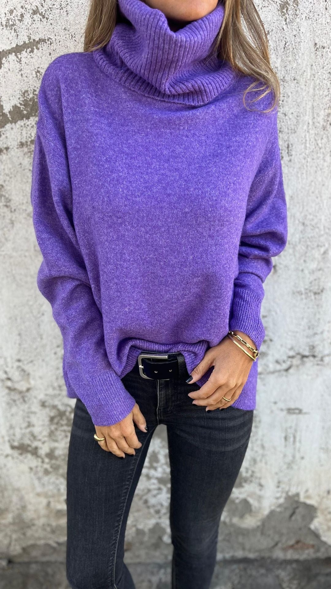 Woman's Knit Turtleneck Warm Soft Sweater