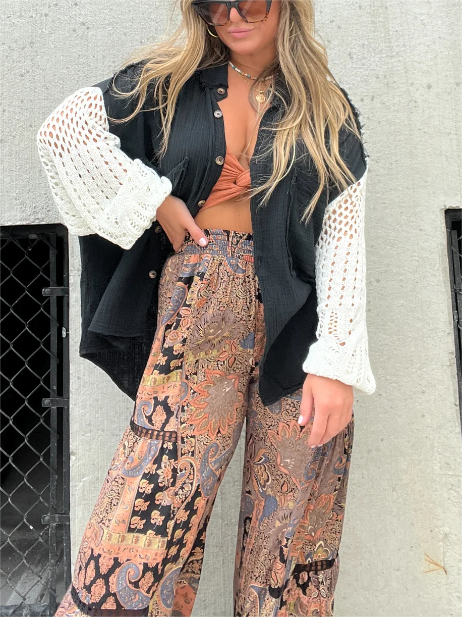 2024 New Boho Crochet Sleeve Shacket (Buy 2 Free Shipping)