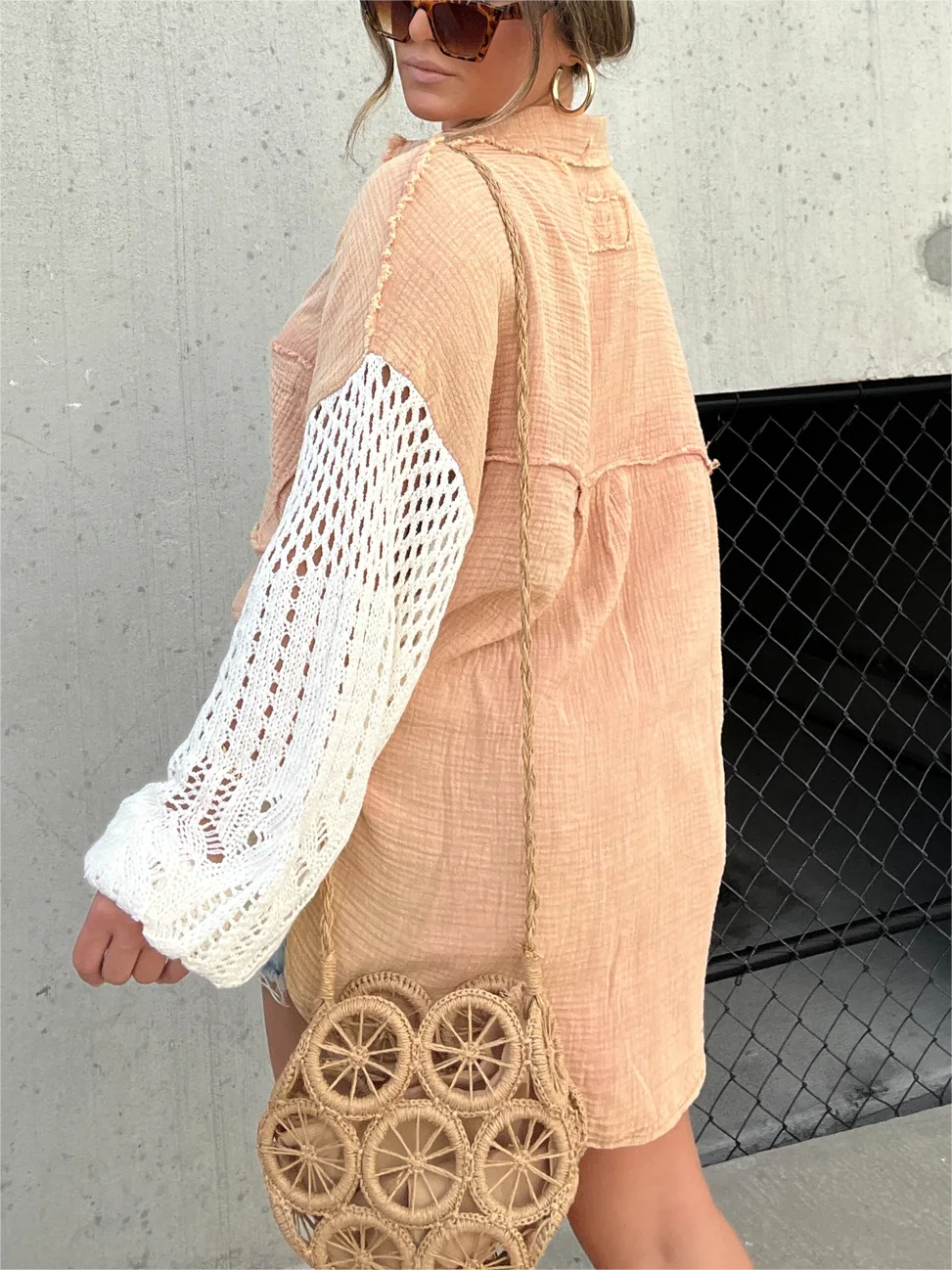 2024 New Boho Crochet Sleeve Shacket (Buy 2 Free Shipping)