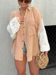 2024 New Boho Crochet Sleeve Shacket (Buy 2 Free Shipping)