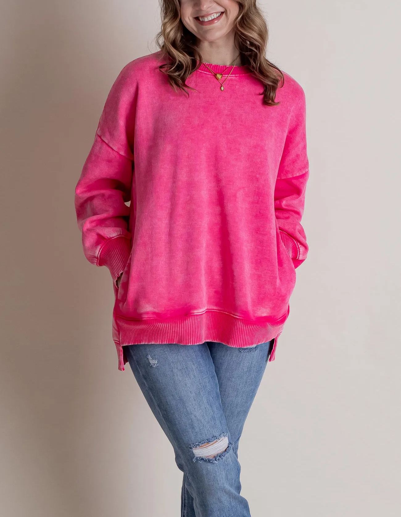 Women's Acid Wash Pullover Sweatshirt (Buy 2 Free Shipping)