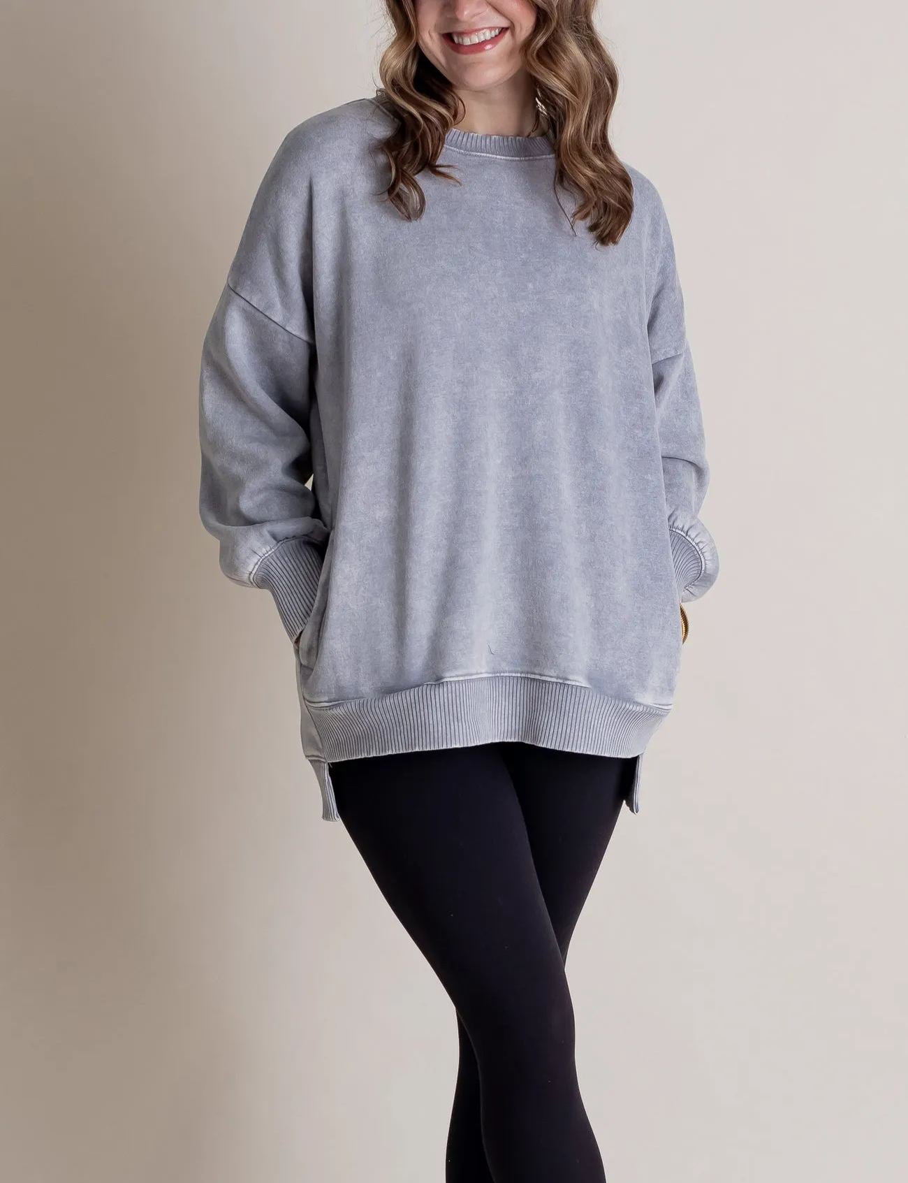 Women's Acid Wash Pullover Sweatshirt (Buy 2 Free Shipping)