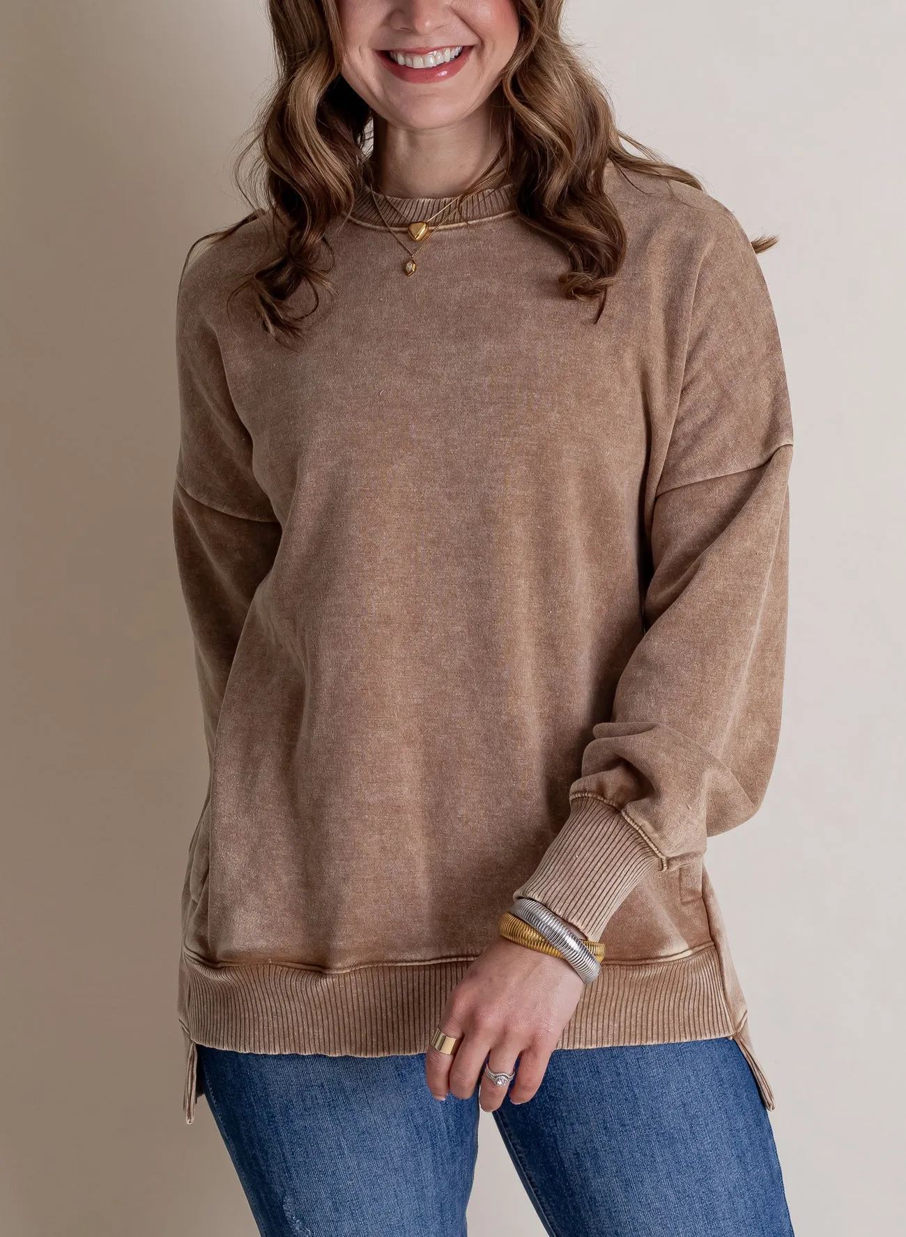 Women's Acid Wash Pullover Sweatshirt (Buy 2 Free Shipping)