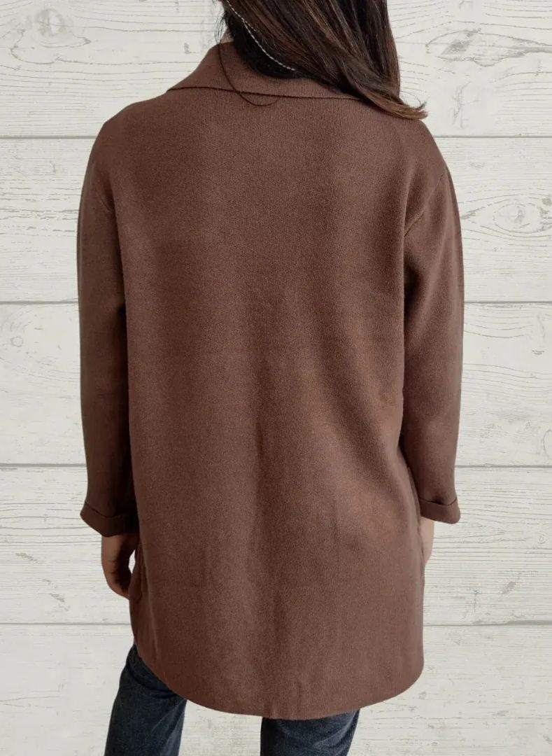 Women's Lapel fleece  Long Sleeve Coat