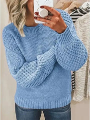 Women's Oversized Cotton Long Sleeve Stylish Casual Soft Solid Sweater
