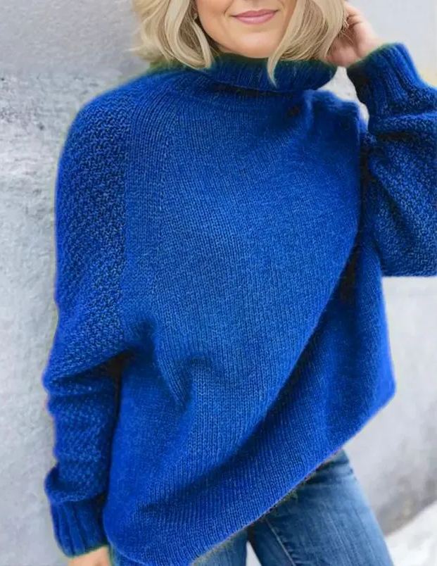 Woman's Oversized Knit Turtleneck Warm Soft Sweater
