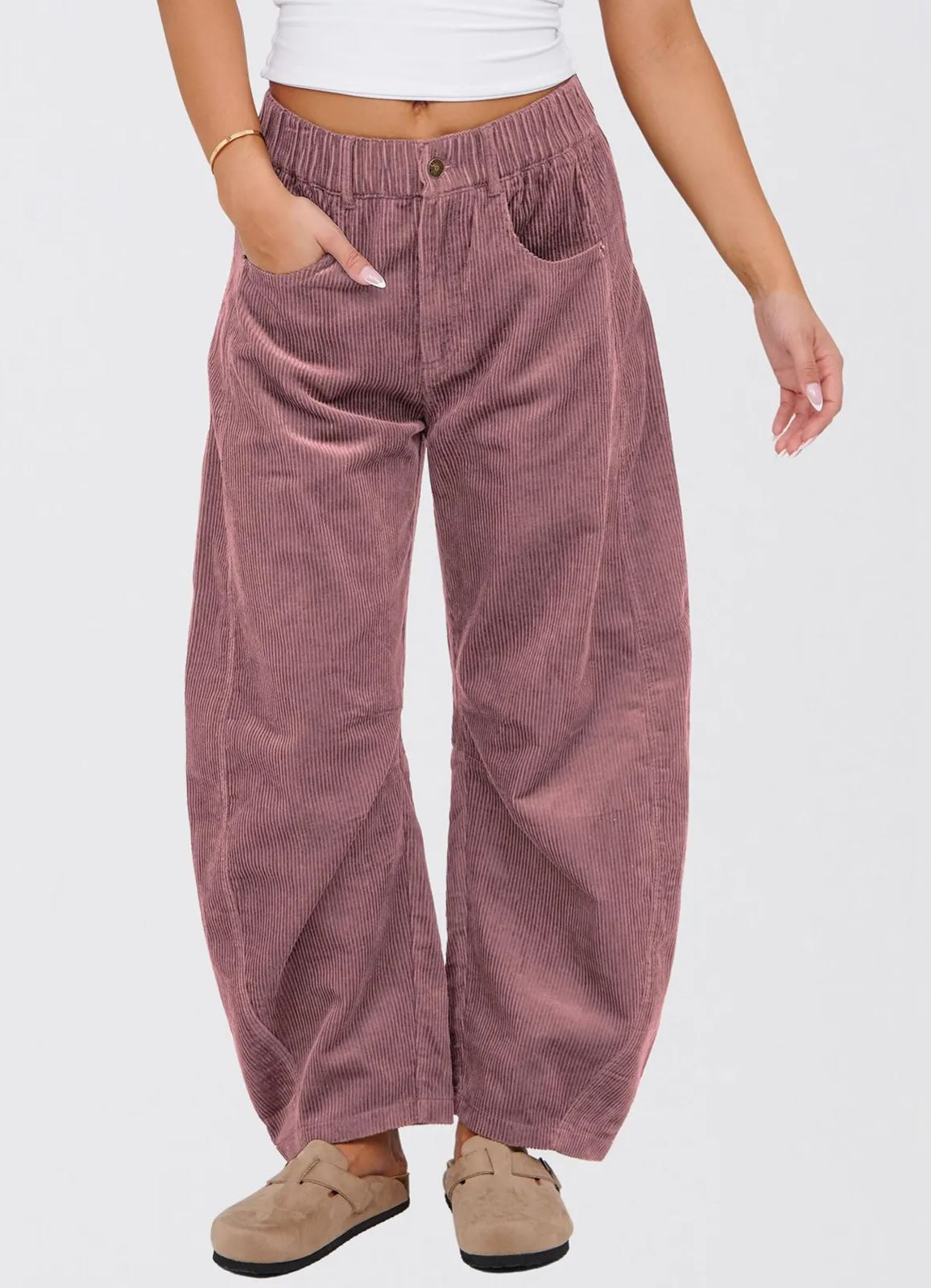 Women's Corduroy Elastic Waist Pants -BUY 2 FREE SHIPPING