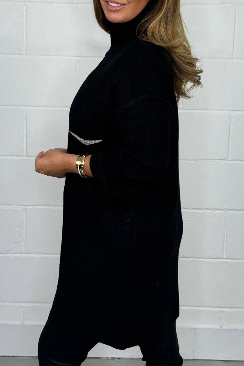 Women's Casual Solid Color Irregular Knit Top