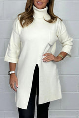 Women's Casual Solid Color Irregular Knit Top