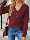 Buttoned Loose  Casual T-Shirt